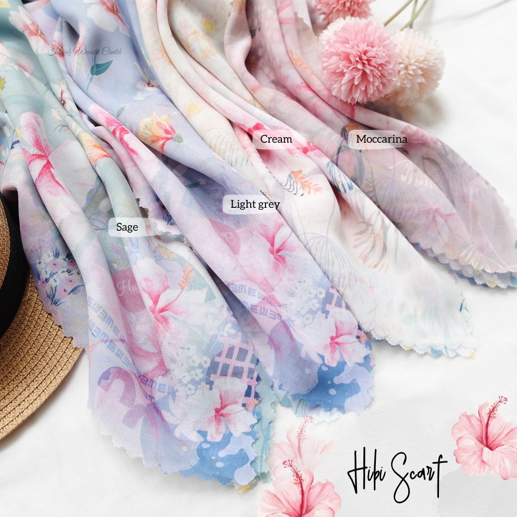 Hibi - Scarf Square Premium Polycotton - Light Grey - SH94.4