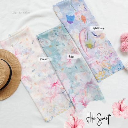 Hibi - Scarf Square Premium Polycotton - Sage - SH94.8