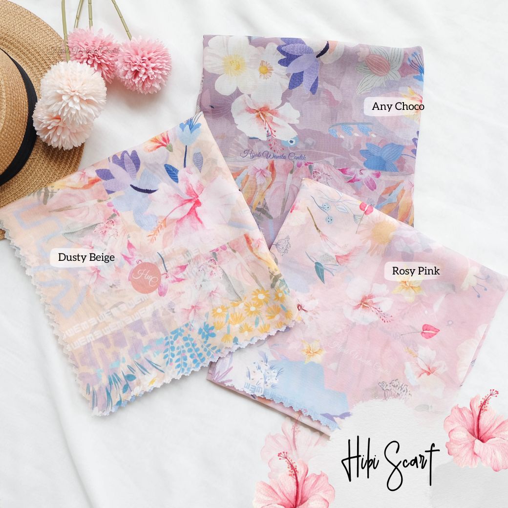 Hibi - Scarf Square Premium Polycotton - Rosy Pink - SH94.12