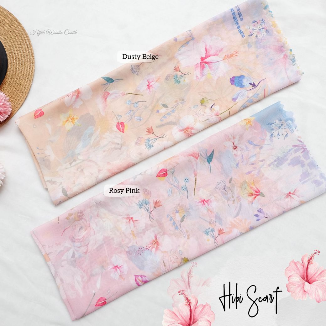 Hibi - Scarf Square Premium Polycotton - Rosy Pink - SH94.12