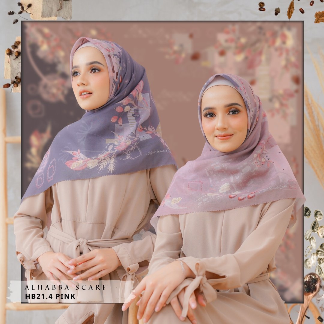 Segiempat Alhabba Scarf - HB21.4 Pink