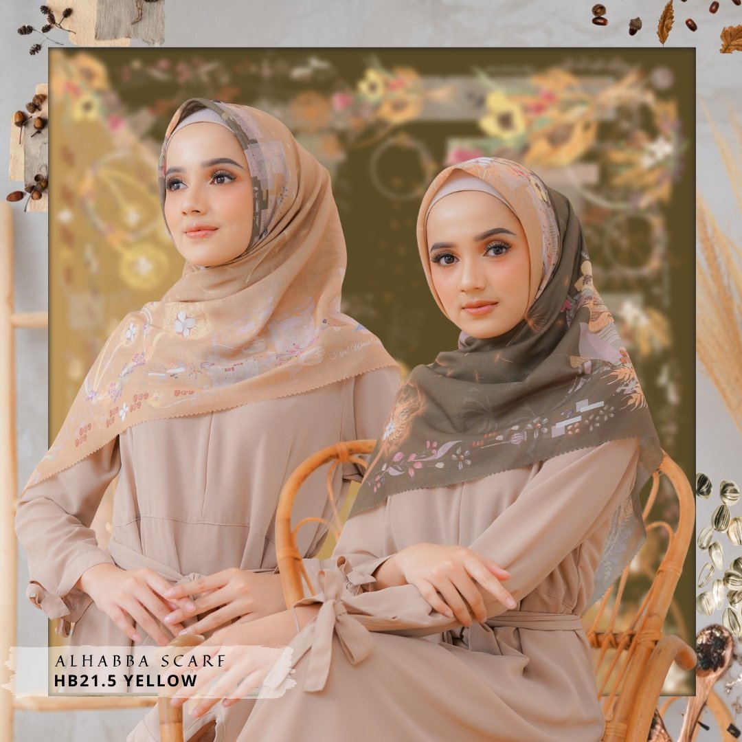 Segiempat Alhabba Scarf - HB21.5 Yellow