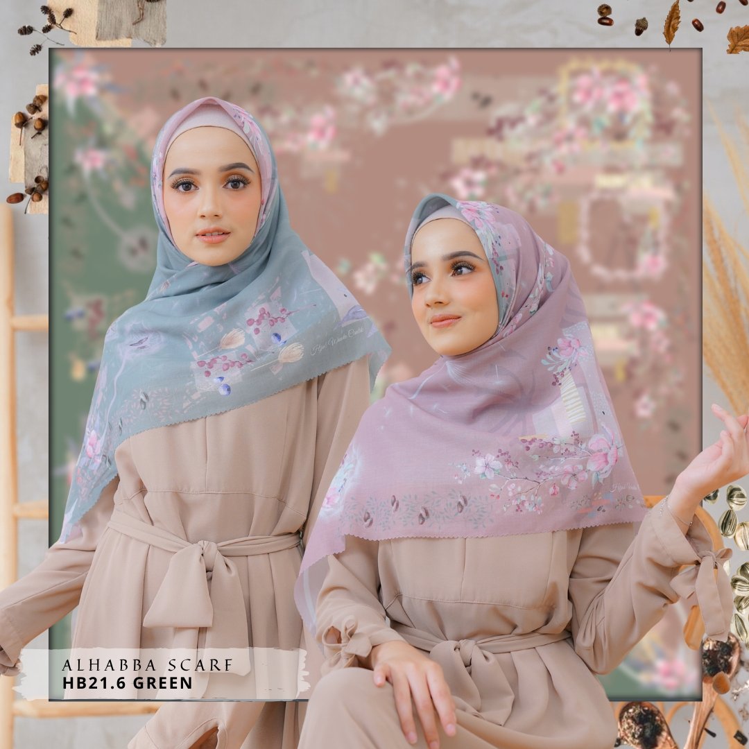 Segiempat Alhabba Scarf - HB21.6 Green