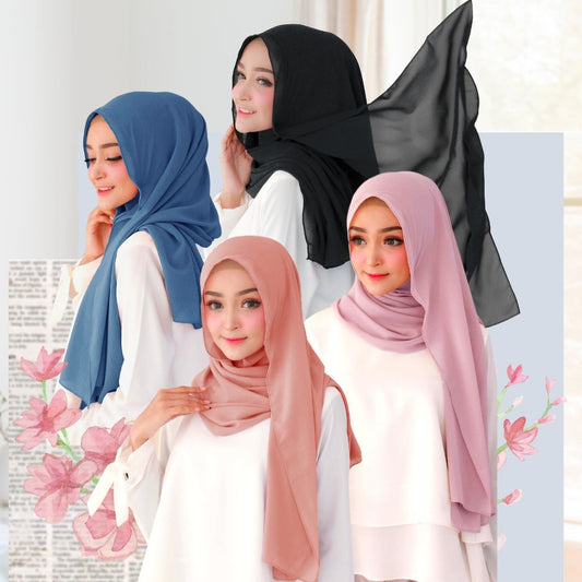 Hijab Instan Kiva - Black Blue Apricot Lavender