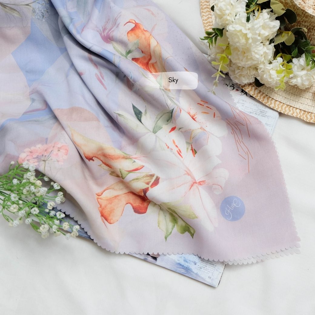 Segiempat Lily Scarf - LS71.3 Sky