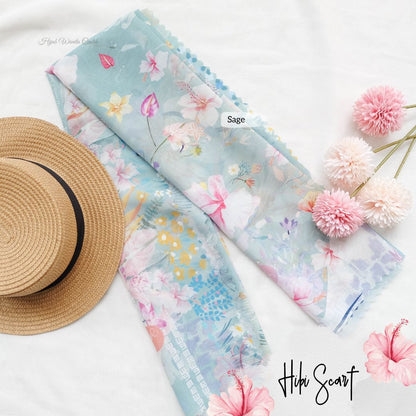 Hibi - Scarf Square Premium Polycotton - Sage - SH94.8